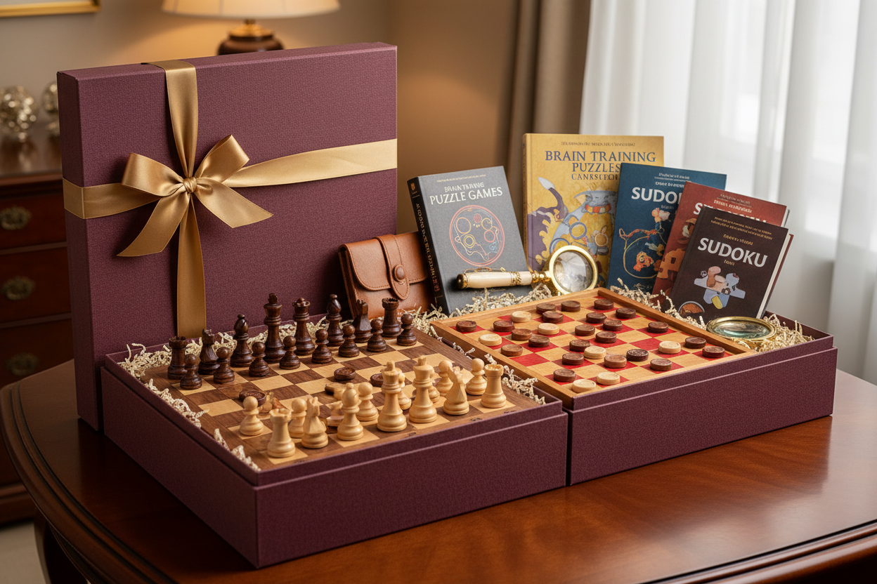 包含高級棋盤送禮配件與男士思維訓練組件的思維型長輩禮盒